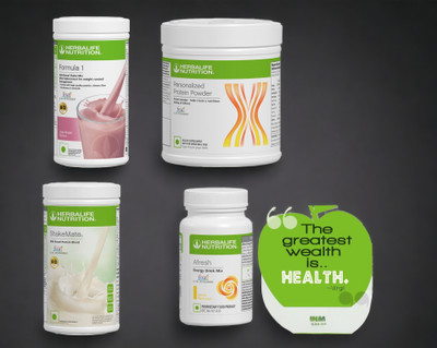 HERBALIFE F1 SHAKE MIX-ROSE KHEER,PP-200GM,LEMON AND SHAKEMATE (PACK OF 4) Protein Shake(1250 g, ROSEKHEER, LEMON)