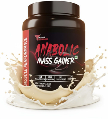 Muscle Performance Anabolic Mass Gainer With 40g Protein, Added Vitamins, Probiotics, Enzymes Weight Gainers/Mass Gainers(1 kg, Creamy Vanilla)