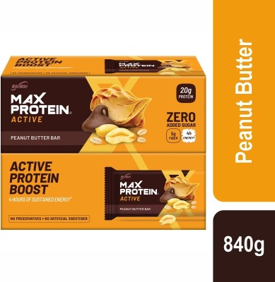 RiteBite Max Protein Bar Active Peanut Butter, SugarFree, Healthy Protein Snack, No Preservatives 20g Protein Bars(840 g, Peanut Butter)