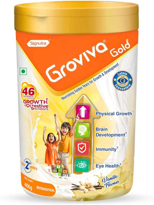 vivamom Gold Protein Powder for Kids| 46 Key Nutrients | Supports Growth & Eye Health Nutrition Bars(400 g, vanilla)