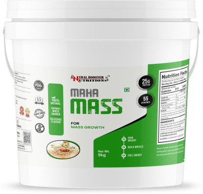 Animal Booster Nutrition Animal Booster Maha Mass Weight Gainers/Mass Gainers(5 kg, Kesar Pista)