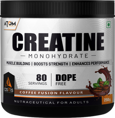 AS-IT-IS Nutrition ATOM Creatine Monohydrate 250g - 80 Servings | Dope Free | Creatine(250 g, coffee fusion)