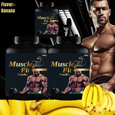 Secure Healthcare Muscle fit, Mass gainer, Flavor Banana, Pack of 3 Whey Protein(500 g, Banana)