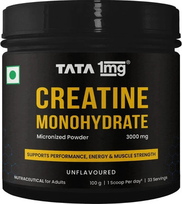 TATA 1mg Monohydrate 2X Micronized Zero Calories Fast Absorption Creatine(100 g, Unflavored)