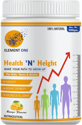 ELEMENT ONE Health n Height a Ayurvedic Herbal Nutrition Vitamin Minerals Protein Supplement Protein Shake(1 No, MANGO)