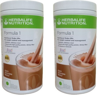 HERBALIFE Formula 1 Nutritional Shake Chocolate Flavour 2 Pcs Combo Pack Plant-Based Protein(1000 g, Chocolate)