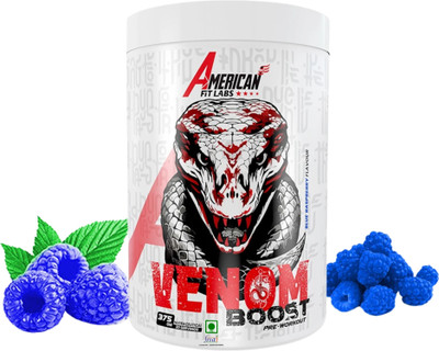 AMERICAN FIT LABS Venom Boost Pre- Workout, 30 Servings | Muscle Endurance & Explosive Pump Pre Workout(375 g, Blue Raspberry Flavour)