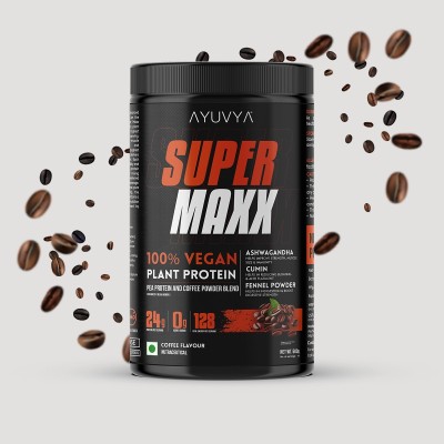 AYUVYA Supermaxx Advanced Ayurvedic Protein Powder Increase Muscle Mass & Performance Plant-Based Protein(250 g, Coffee)