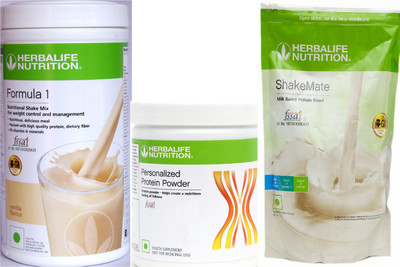 Herbalife Nutrition Weight Loss Combo Pack Formula 1 VANILLA 500G + PPP200G + SHAKEMATE 500G Protein Shake(1200 g, VANILLA)