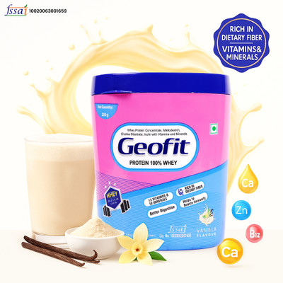 GEOFIT Vanilla Whey Protein Build Lean Muscle | Boost Energy | Support Strong Immunity Whey Protein(250 g, Vanilla)