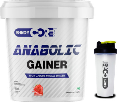 BCS Anabolic Gainer-5Kg With Shaker(Strawberry) Whey Protein(5 kg, Strawberry)