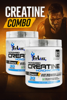 FITLABZ Monohydrate Combo Pack Of 2 Creatine(250 g, Unflavored)
