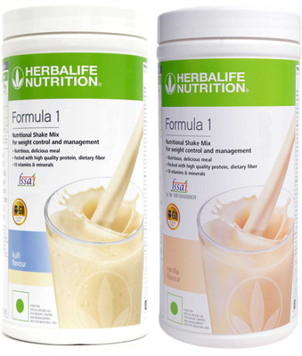 HERBALIFE 2 PCS OF Formula 1 Nutritional Shake Mix KULFI + VANILLA Flavor Protein Shake(200 g, KULFI, VANILLA)