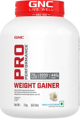 GNC Pro Performance Weight Gainers/Mass Gainers(3 kg, Vanilla Ice Cream)