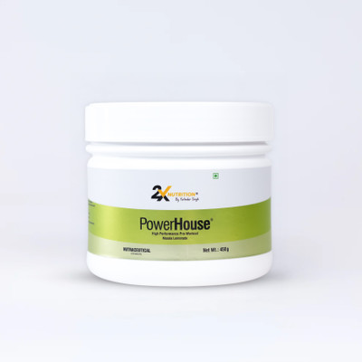 2X Nutrition POWERHOUSE High-Performance Pre Workout(450 g, Masala Lemonade)