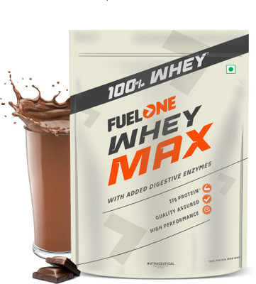 FUELONE Whey Max, Whey Protein Concentrate & Whey Protein Isolate, 27g Protein Whey Protein(2 kg, Chocolate)