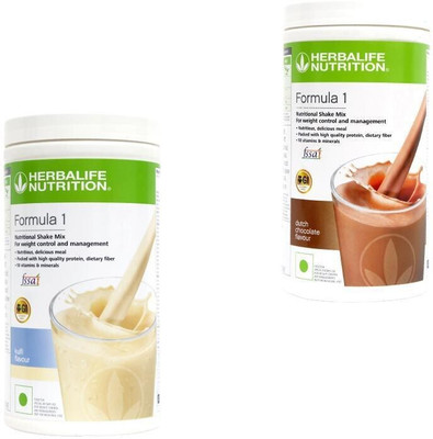 HERBALIFE Formula 1 Shake Mix- Kulfi Flavor & Chocolate Flavor For Weight Loss Plant-Based Protein(1000 g, Kulfi, Chocolate)