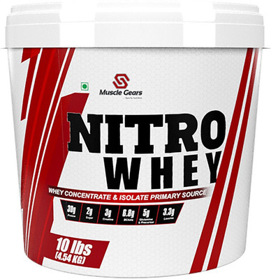 Muscle Gears Nitro Whey 10 lbs Cookies & Cream Whey Protein(4.5 kg, Cookies & Cream)