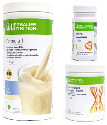 HERBALIFE Formula 1 Shake Kulfi With Protein Powder 200 Gram & Afresh Ginger Plant-Based Protein(750 g, Kulfi)