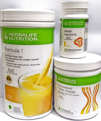 HERBALIFE Formula 1 Mango Shake 500g with Protein Powder 200g And Lemon Afresh 50g Plant-Based Protein(750 g, Mango, Lemon)