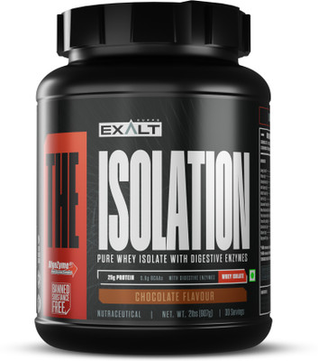 EXALT SUPPS The Isolation Whey Isolate with Digestive Enzymes 25g Protein Zero Added Sugar Whey Protein(907 g, Chocolate)