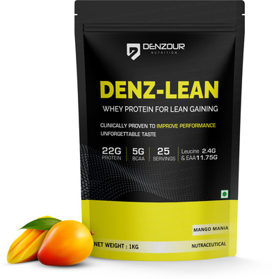 DENZOUR NUTRITION Denz-Lean Whey Protein Powder Whey Protein(1 kg, Mango Mania)