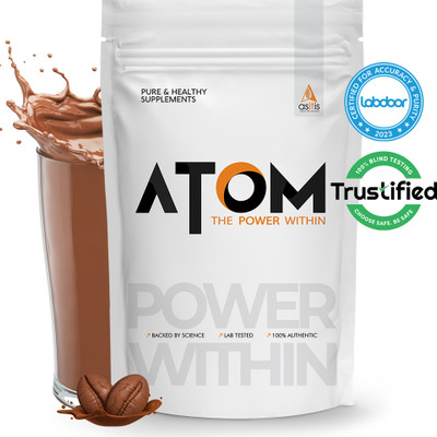 AS-IT-IS Nutrition ATOM Whey Protein 2kg with Digestive Enzymes | Mocha Cappuccino | 27g protein | Whey Protein(2 kg, Mocha Cappuccino)