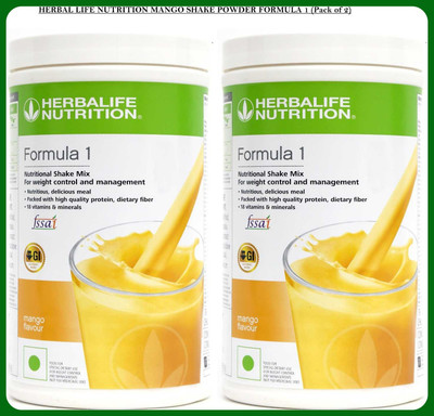 Herbal Nutrition Life FORMULA 1 NUTRITIONAL MANGO SHAKE MIX (Pack of 2) Plant-Based Protein(700 g, Mango)