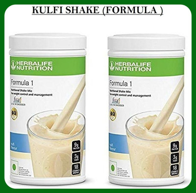 Herbal Nutrition Life FORMULA 1 NUTRITIONAL KULFI SHAKE MIX (Pack of 2) Plant-Based Protein(1000 g, Kulfi)