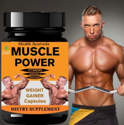 Health Ayurveda Muscle Power | weight badhane tablet mass gainer Weight Gainers/Mass Gainers(30 Capsules, unflavored)