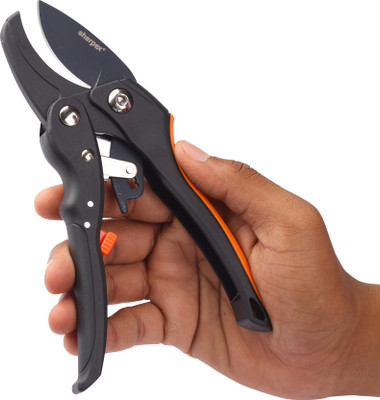 Sharpex Professional Ratchet Pruning Shears – Anvil Ratchet Pruning Shears 3-Stage Mechanism, 5x Cutting Power, Nylon Handle, Black Anvil Pruner(Manual)
