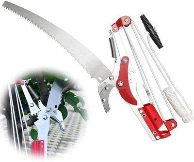 HASTHIP Tree Pruner Pole Saw Head Gardening Bypass Pruner Tree Pruner 2 in 1 Pole Saw Head Gardening Shears SK5 Steel for High Branches Bypass Pruner(Manual)