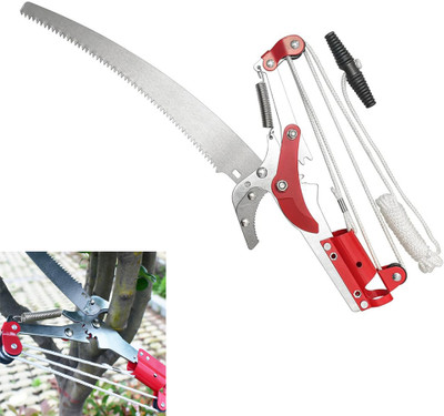 SERPLEX Tree Pruner Pole Saw Head Gardening Bypass Pruner Tree Pruner 2 in 1 Pole Saw Head Gardening Shears SK5 Steel for High Branches Bypass Pruner(Manual)