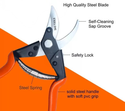 SAS INTERPRISES ORIGINAL MAJOR HIGH CARBON STEEL BLADE FOLDABLE BLADE SAS-MAJOR Bypass Pruner(Manual)