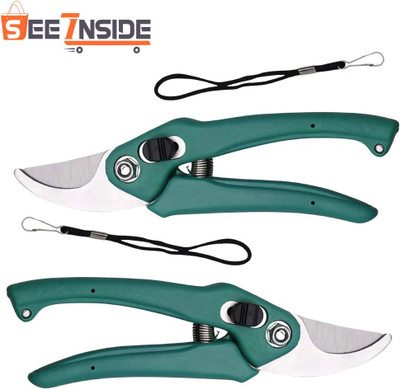 SEE INSIDE Garden Plant Branch Shears Pruners Scissor Pruning Shear Cutter with Safety 2 pcs Garden Plant Branch Shears Pruners with Safety lock Bypass Pruner(Corded)