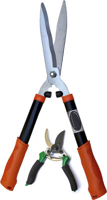 Inditrust Orange 1pc Hedge Shear ( 54CM ) 1pc Pruners Scissor for Garden Tree cutter , flower cutter (Pack of 2) Bypass Pruner(Manual)
