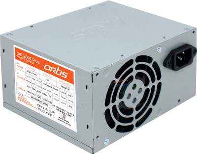 artis VIP 400C Plus 400 Watts Computer PSU with 3 SATA Cables(Silver)