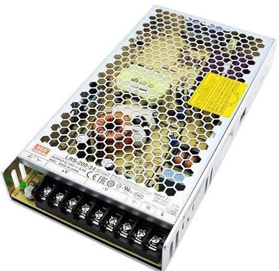 Mean Well LRS-200-24 , 24 Volt 10 Amp power supply 200 Watts Computer PSU with 0 SATA Cables(Silver)