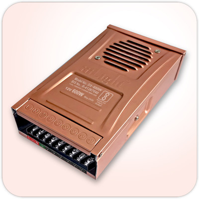 Hilight Rainproof 12V 600W (50Amp) DC Power Supply for LED Strip Light, CCTV, Signage 600 Watts Computer PSU with 3 SATA Cables(champion gold, Copper)