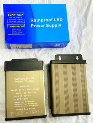 Divinext Rainproof 12 Volt 33 Amp 400 Watt Power Supply Unit AC to DC SMPS Power Adaptor Charger 400 Watts PSU(Silver)