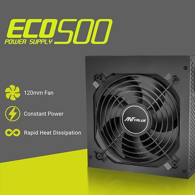 ANT SPORTS ‎ECO400 400 Watts Computer PSU with 4 SATA Cables(‎ECO400)