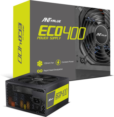 Ant Value ECO400 Power Supply 400 Watts Computer PSU with 4 SATA Cables(Black)