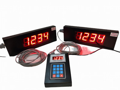 microdesigns 4-digit Token Display System with dual display units 5+5 m cable Indoor PA System(10 W)
