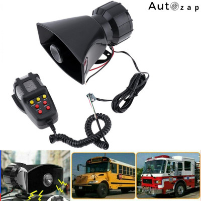 Autozap Car 7 Tone Sound Siren Horn with Mic PA Speaker Car System 100W Outdoor PA System(100 W)