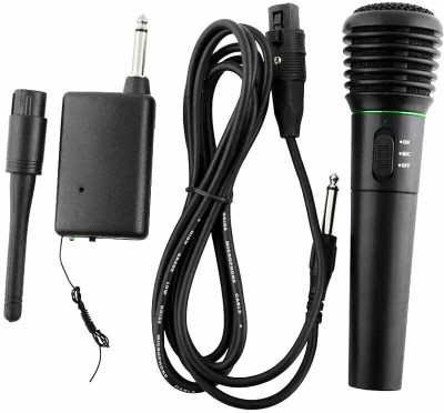 Eastar WM-308C 2-in-1 Wired Wireless Cordless Microphone with Receiver Dynamic Karaoke Professional Dynamic Microphone for Singing, Karaoke Mic with On/Off Switch(Black)