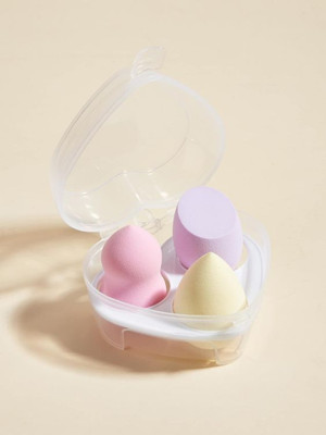 SUNAINA Makeup Sponges set cosmetics Blender Sponge 3 Pcs in a heart shape Box