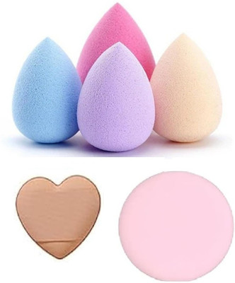 Facejewel Blender For Face Makeup, Foundation Blending Sponge With Mini Heart & Round Puff