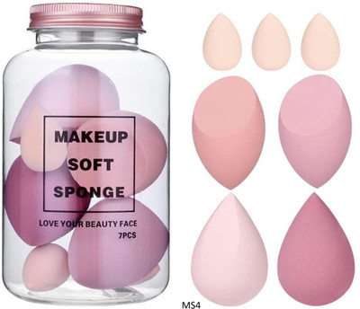 Morbee Face Makeup Sponge 7Pcs Puff Teardrop Blender Foundation Sponge Set MS4
