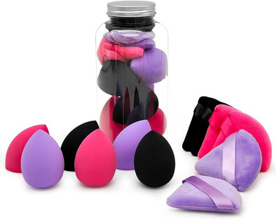 My Colors 12 PCS Professional Makeup Sponge Set Soft Setting Face Puffs ,Multicolor