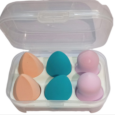 Facejewel 6in1 Elastic Soft Makeup Perfecting Sponges Puff Beauty Blender with Storage Box